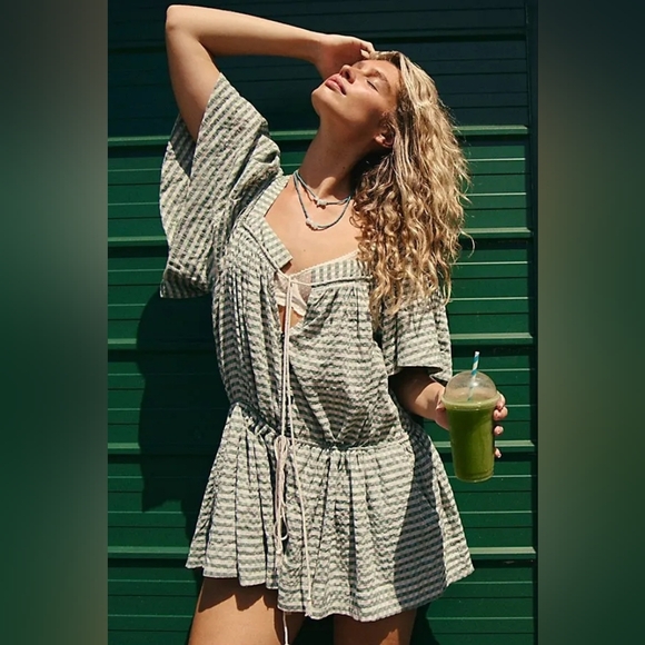 NWOT Free People County Line Plaid Romper - Picture 2 of 7